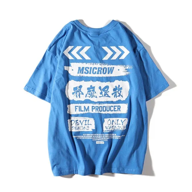 Film Producer Koi Printed Hip Hop Streetwear Loose Tees