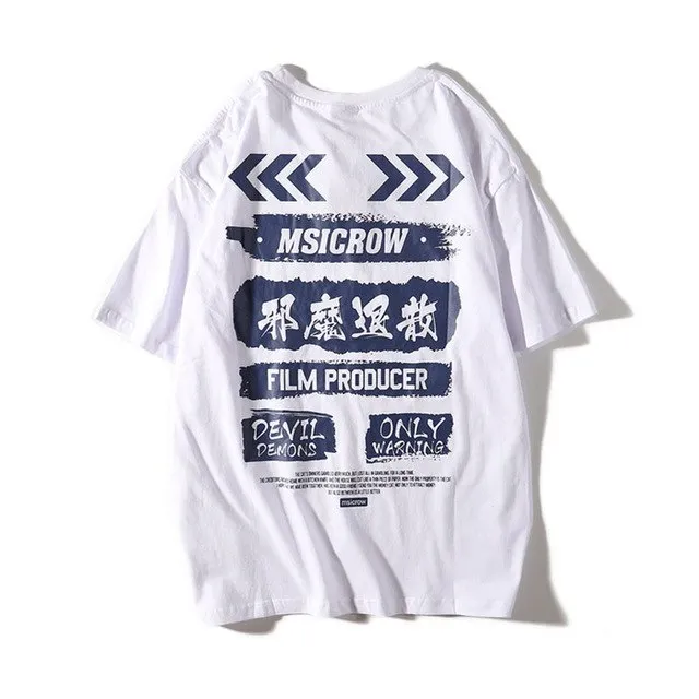 Film Producer Koi Printed Hip Hop Streetwear Loose Tees