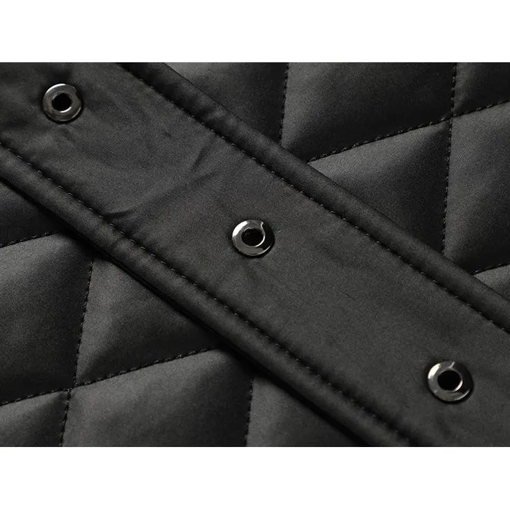 Flap Pocket Quilted Belted Puffer Jacket