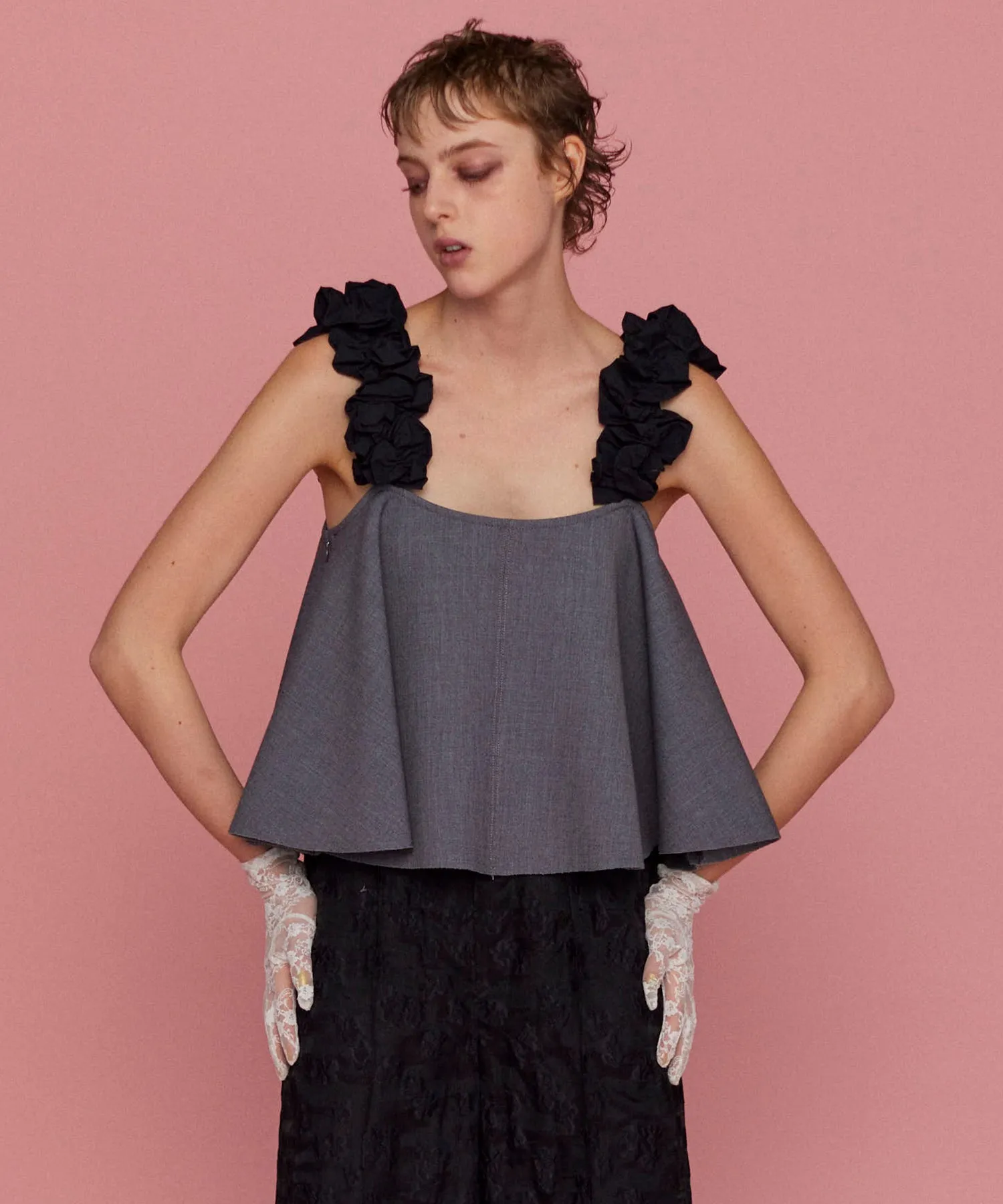 Flower Strap 2way Tops