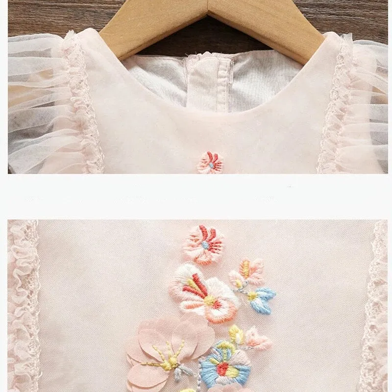 Girls Summer Dress Party Dresses Embroidery Birthday Dress