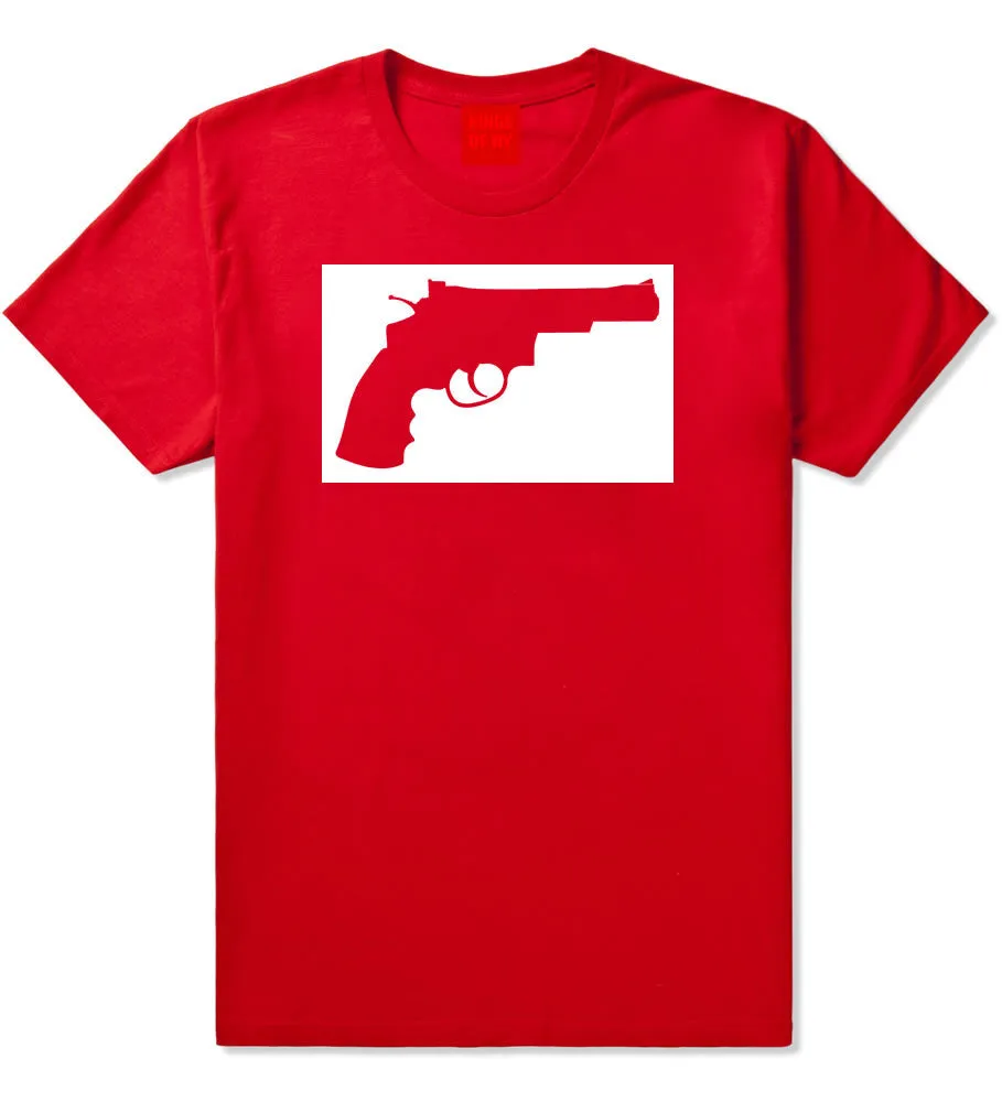 Gun Silhouette Revolver 45 Chrome Boys Kids T-Shirt