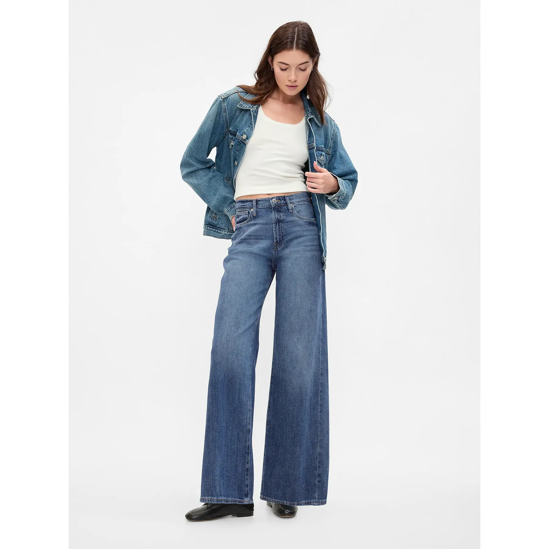 High Rise Soft Wide Leg Jeans