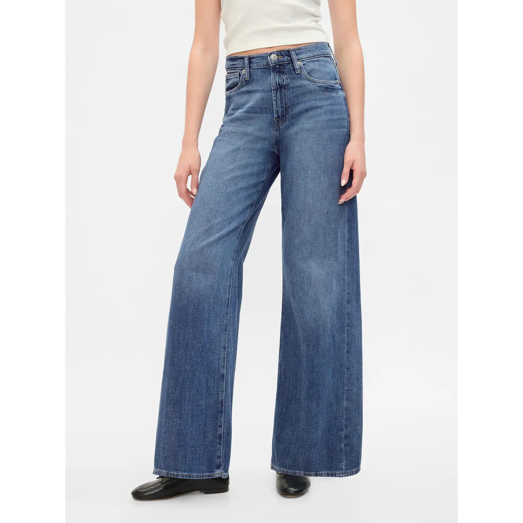 High Rise Soft Wide Leg Jeans