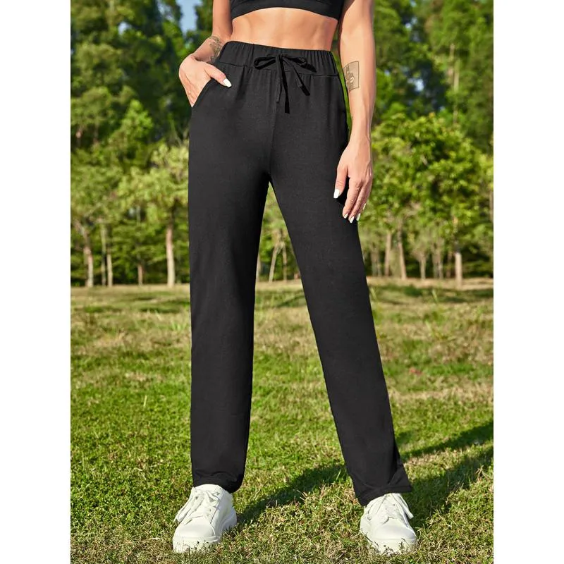 High-Waisted Loose Fit Comfortable Fitness Drawstring Running Sports Pants