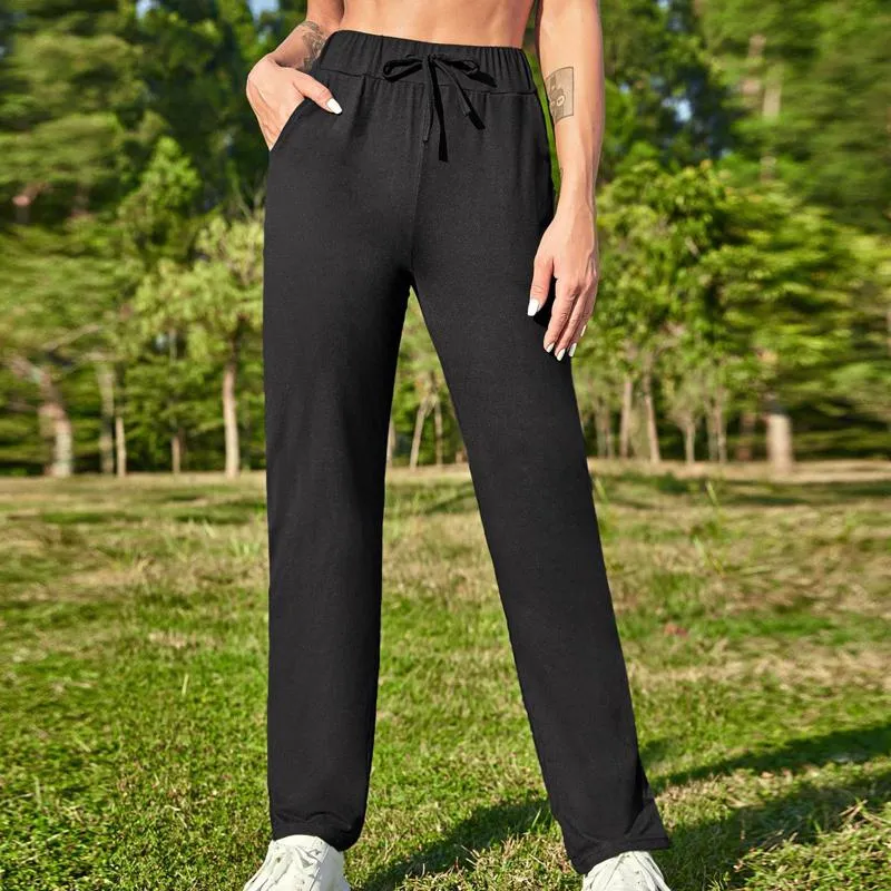 High-Waisted Loose Fit Comfortable Fitness Drawstring Running Sports Pants