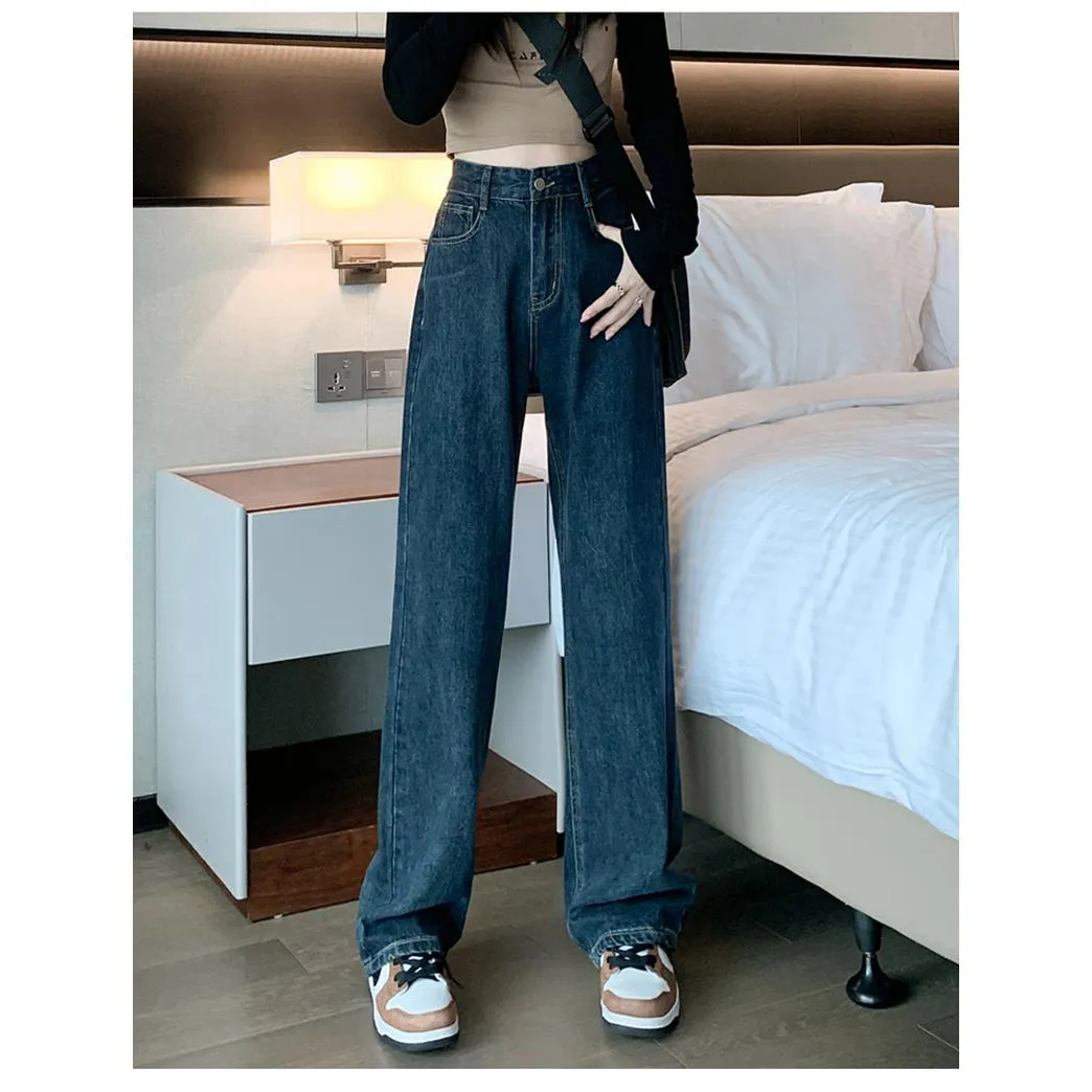 High-Waisted Simplicity Slimming Straight Leg Solid Color Jeans