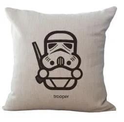 Hot Selling Cartoon Star Wars Series Cotton Linen Throw Pillow Sofa Office Back Cushion Baby Room Decorative