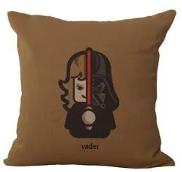 Hot Selling Cartoon Star Wars Series Cotton Linen Throw Pillow Sofa Office Back Cushion Baby Room Decorative