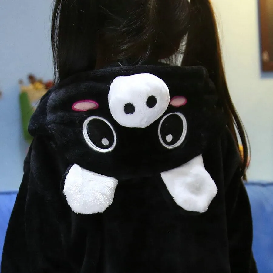 Kids Onesie Hoodie Black Pig Animal Pajamas Kigurumi Costume