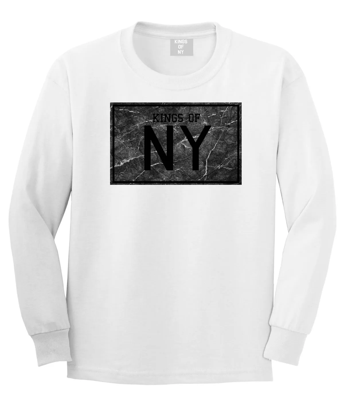 Kings Of NY Granite Print Boys Kids Long Sleeve T-Shirt