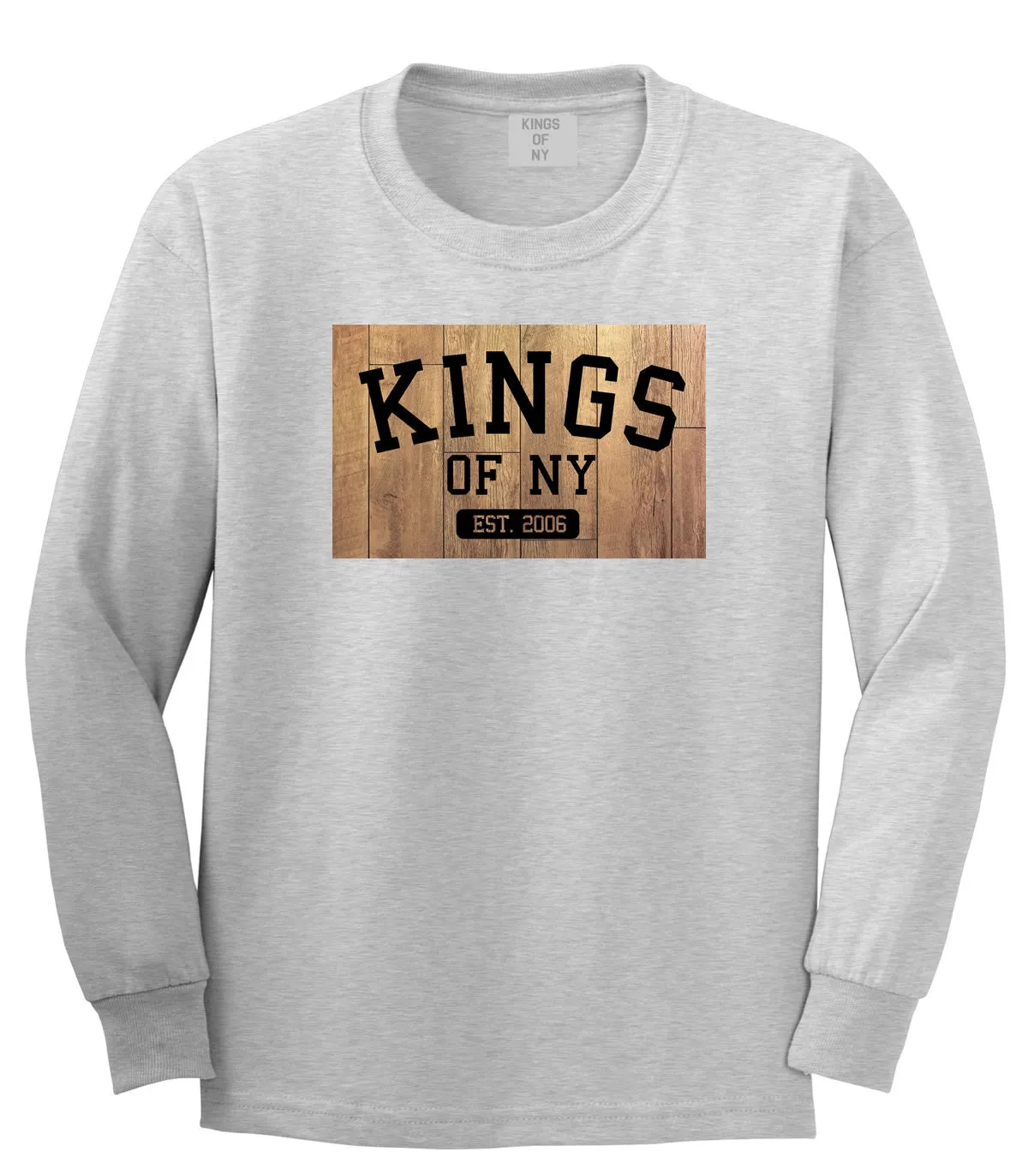 Kings Of NY Hardwood Basketball Logo Boys Kids Long Sleeve T-Shirt