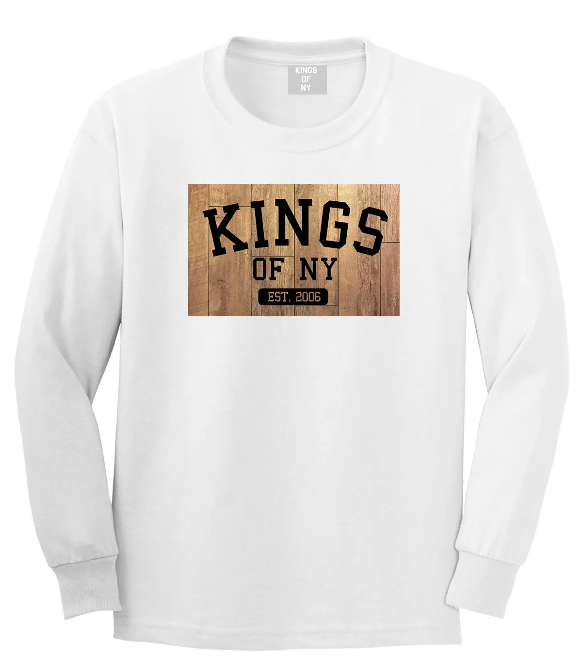 Kings Of NY Hardwood Basketball Logo Boys Kids Long Sleeve T-Shirt