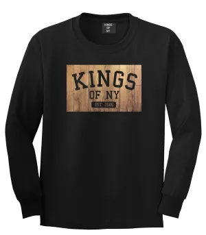 Kings Of NY Hardwood Basketball Logo Boys Kids Long Sleeve T-Shirt