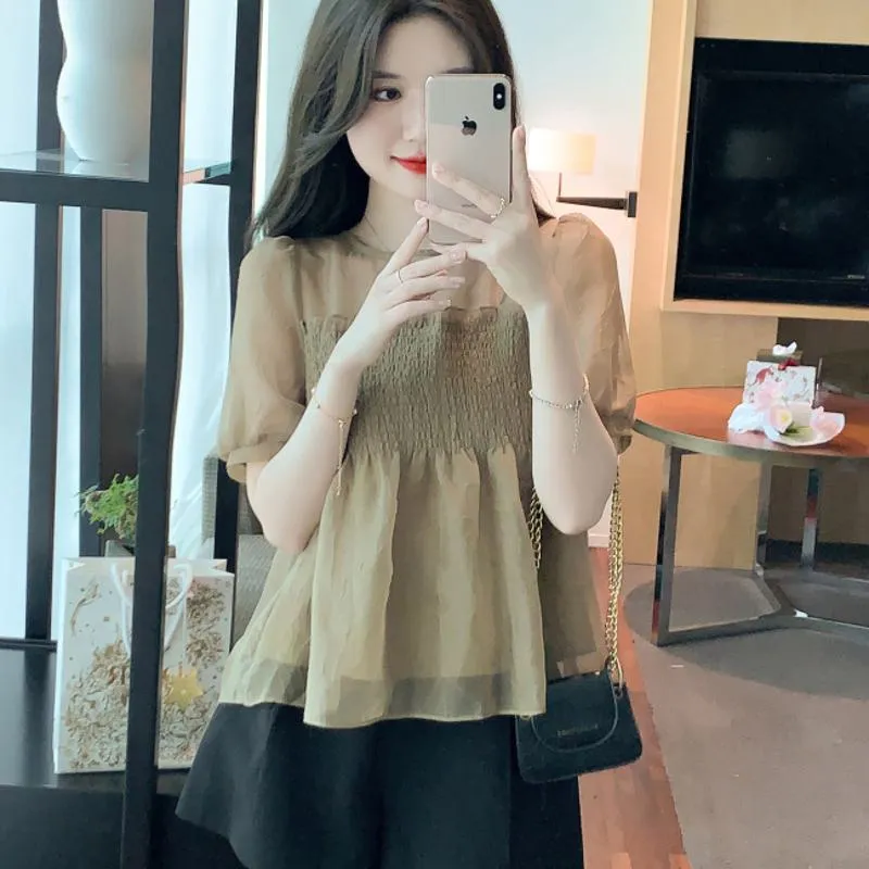 Lace Fairy Loose-Fit Chiffon Blouse