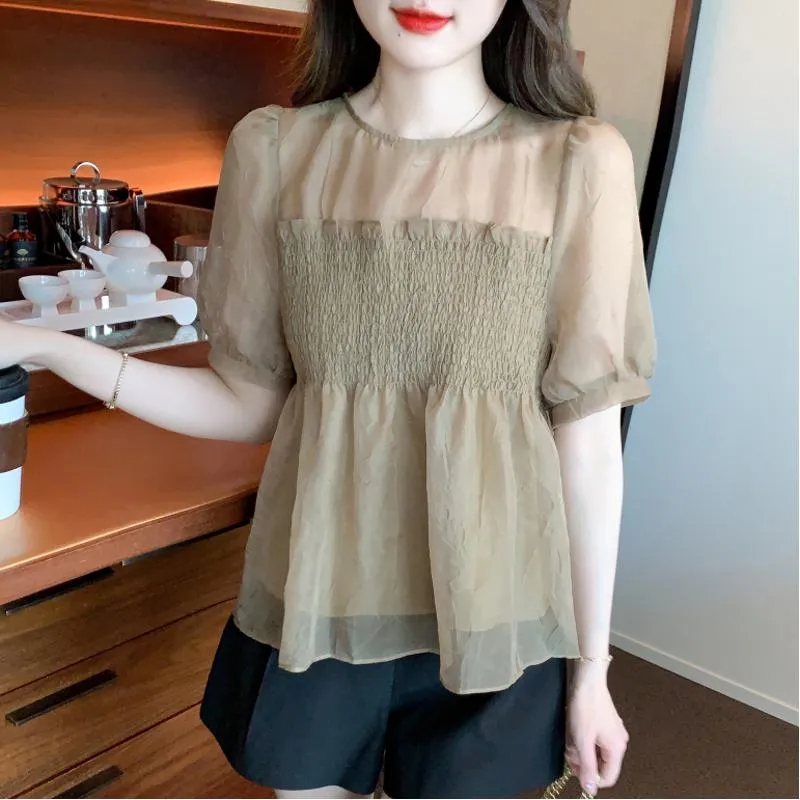 Lace Fairy Loose-Fit Chiffon Blouse