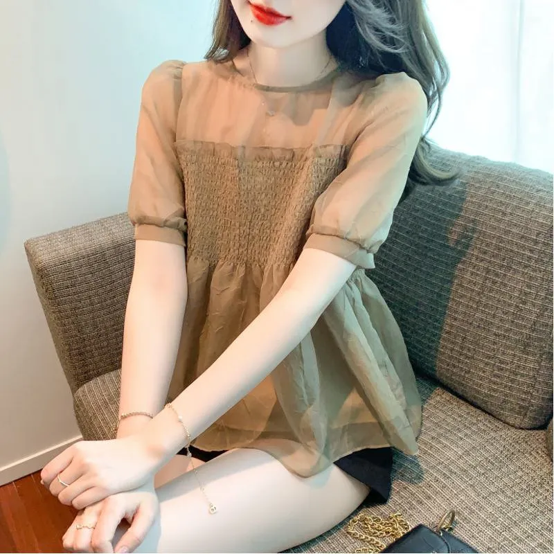 Lace Fairy Loose-Fit Chiffon Blouse