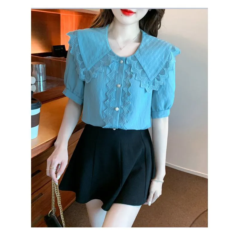 Lace Fairy Patchwork Chiffon Blouse