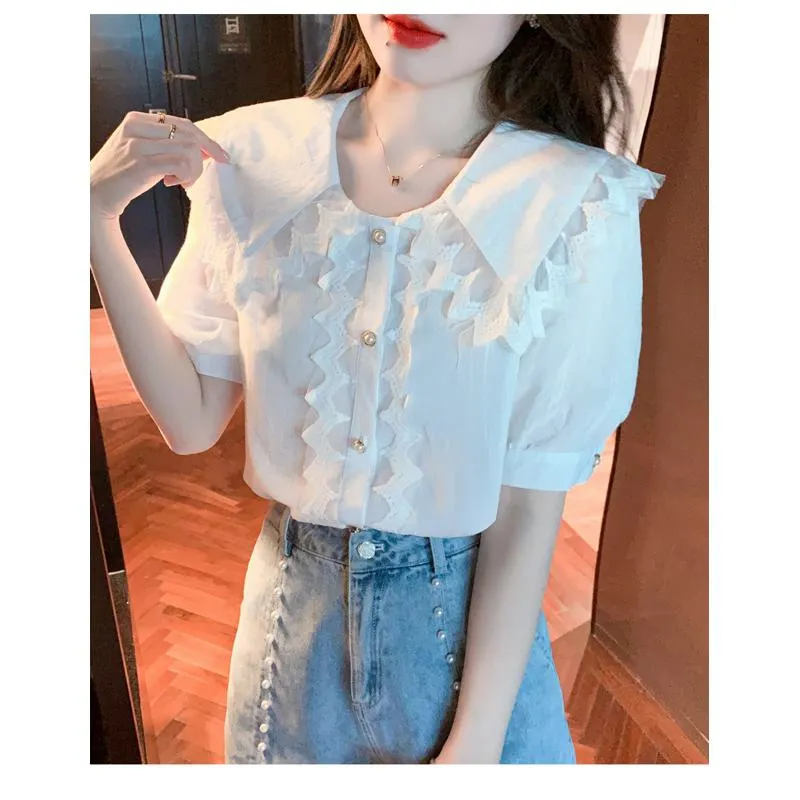 Lace Fairy Patchwork Chiffon Blouse