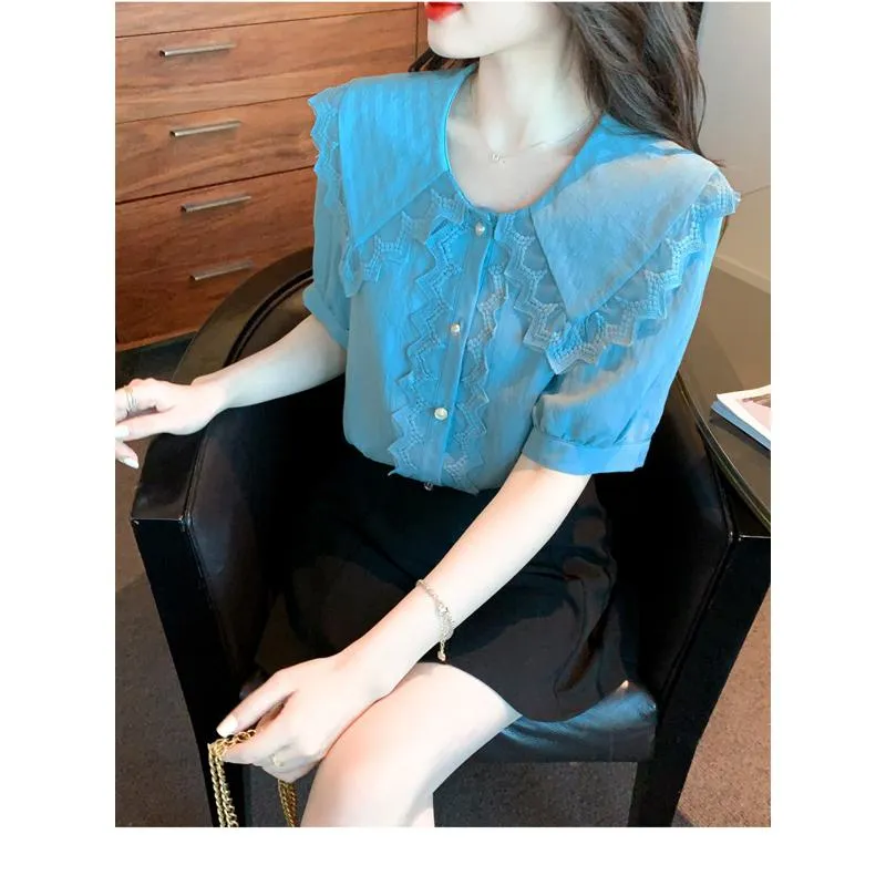 Lace Fairy Patchwork Chiffon Blouse