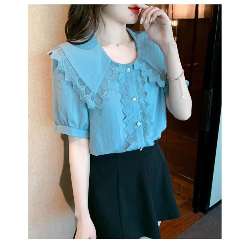 Lace Fairy Patchwork Chiffon Blouse