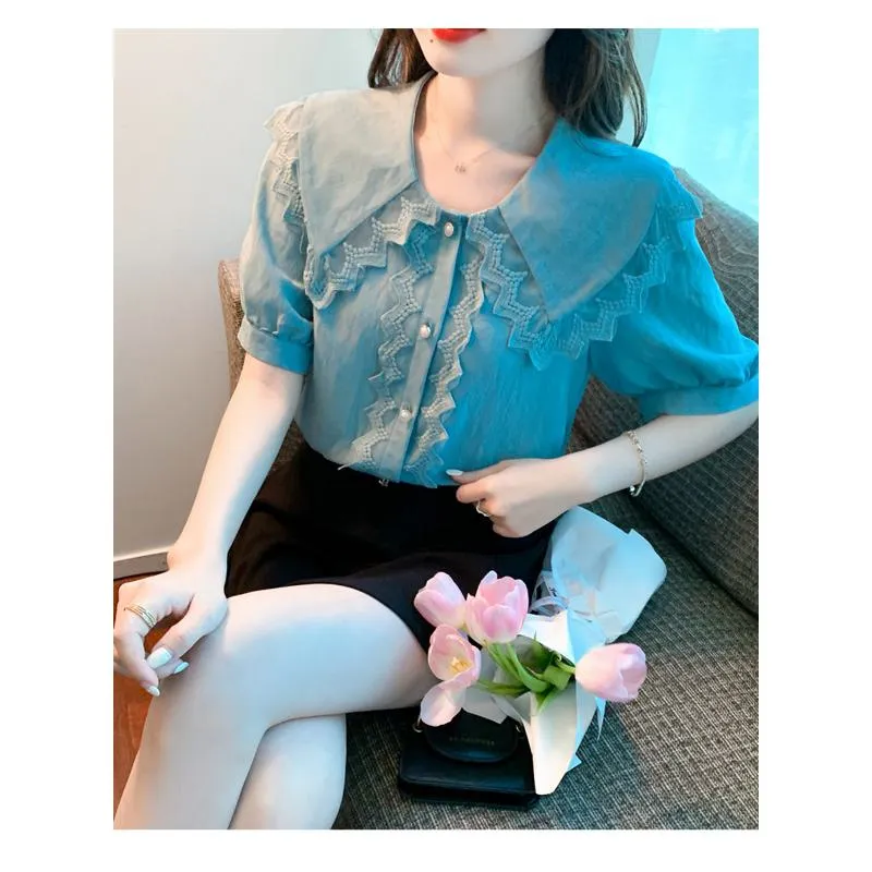 Lace Fairy Patchwork Chiffon Blouse