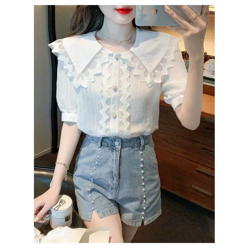 Lace Fairy Patchwork Chiffon Blouse