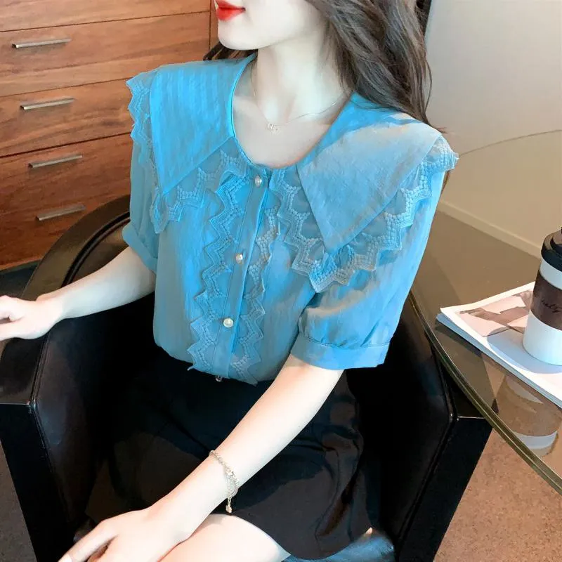 Lace Fairy Patchwork Chiffon Blouse