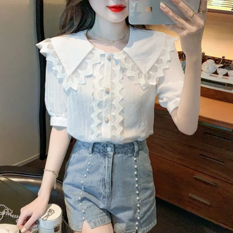 Lace Fairy Patchwork Chiffon Blouse