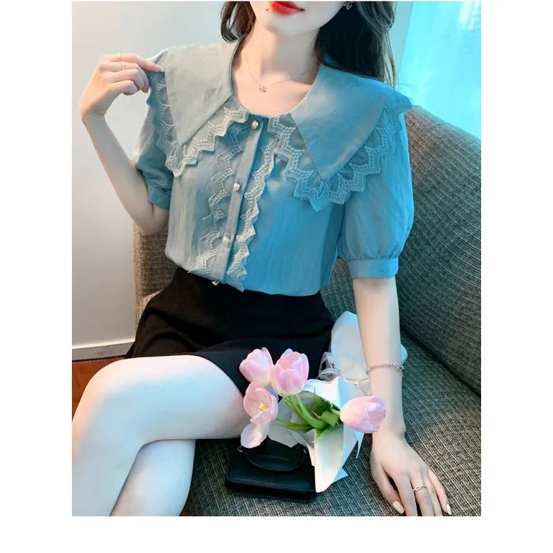 Lace Fairy Patchwork Chiffon Blouse