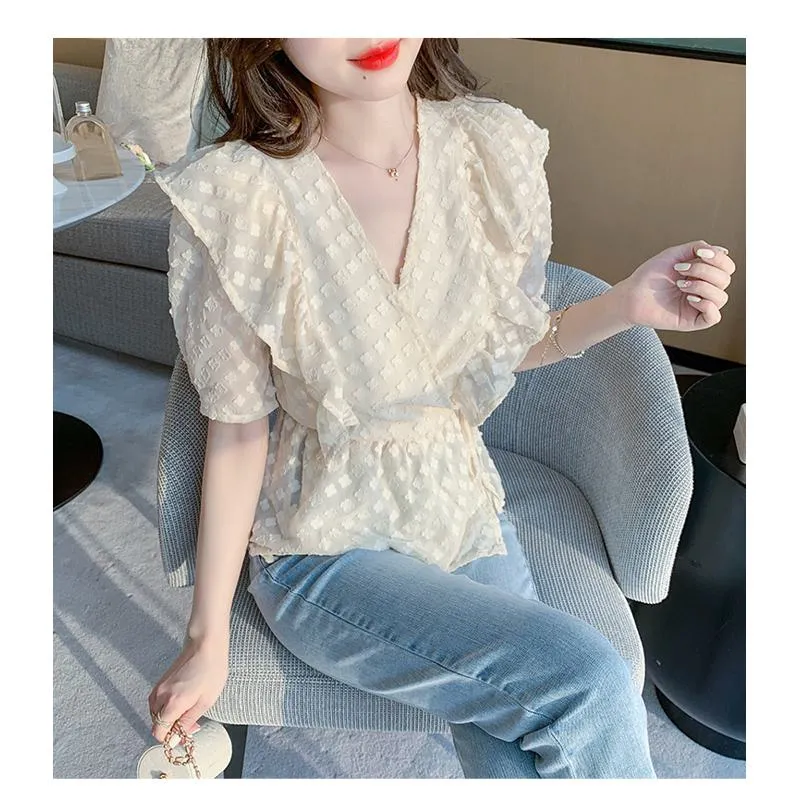 Lace Socialite Chiffon Korean Style Blouse