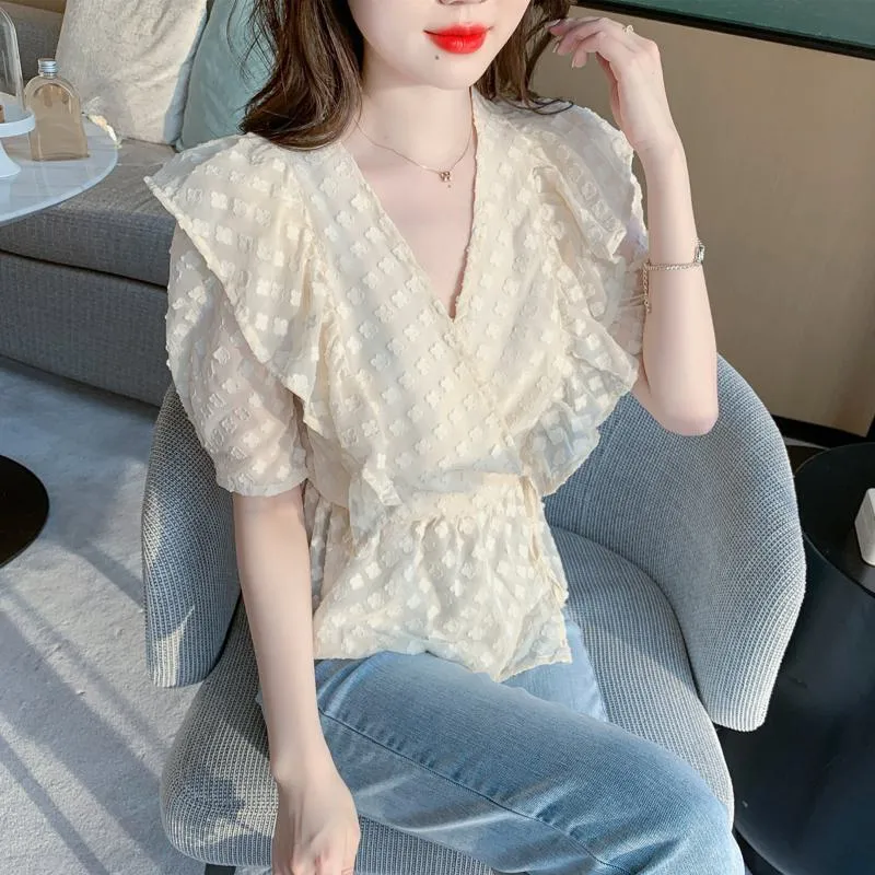 Lace Socialite Chiffon Korean Style Blouse