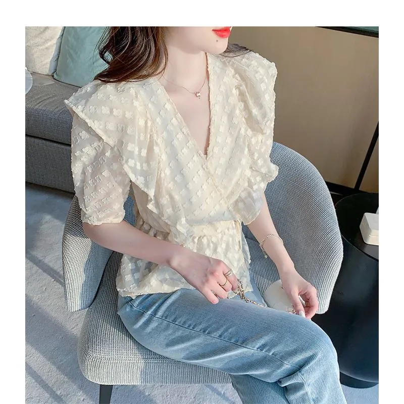 Lace Socialite Chiffon Korean Style Blouse