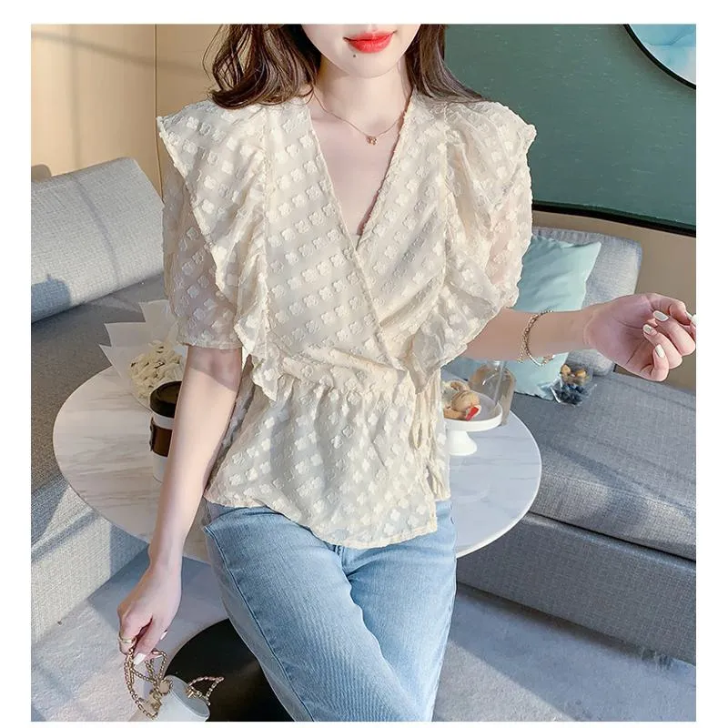 Lace Socialite Chiffon Korean Style Blouse