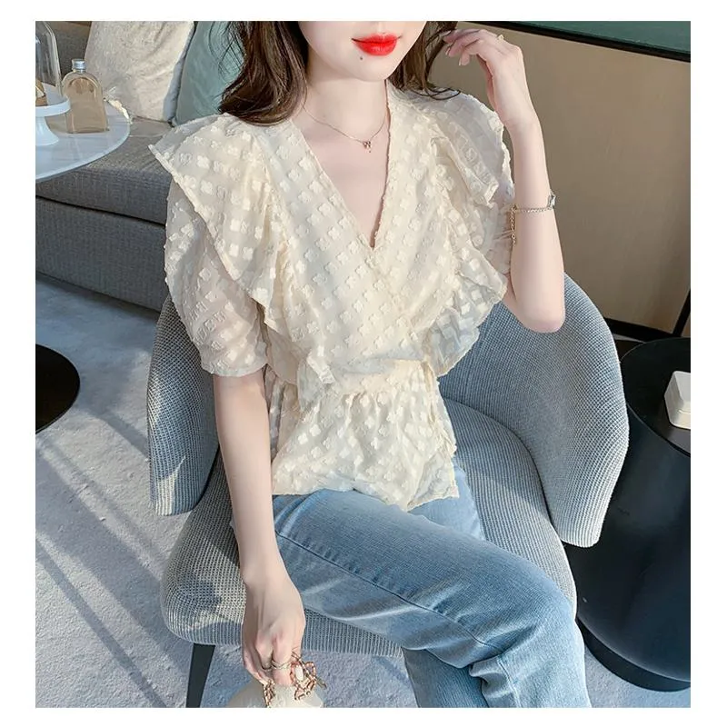 Lace Socialite Chiffon Korean Style Blouse