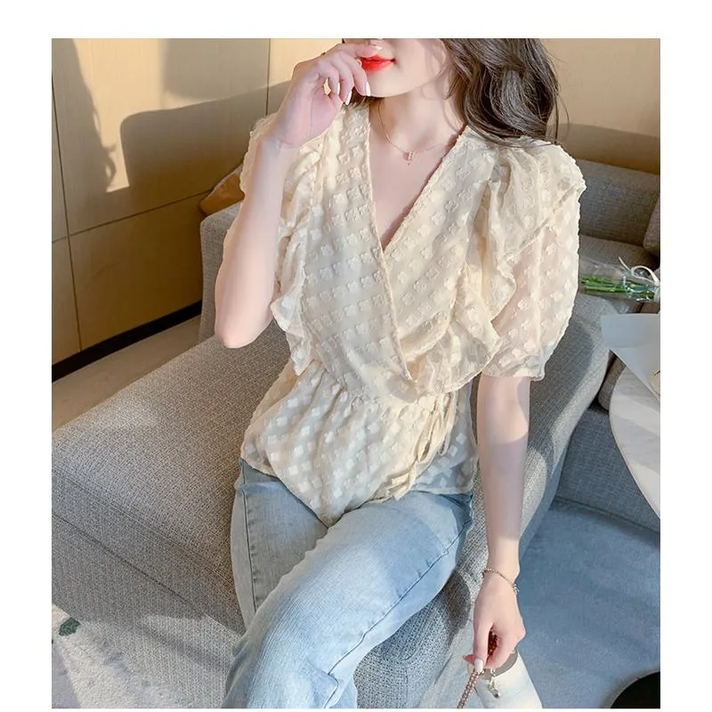 Lace Socialite Chiffon Korean Style Blouse