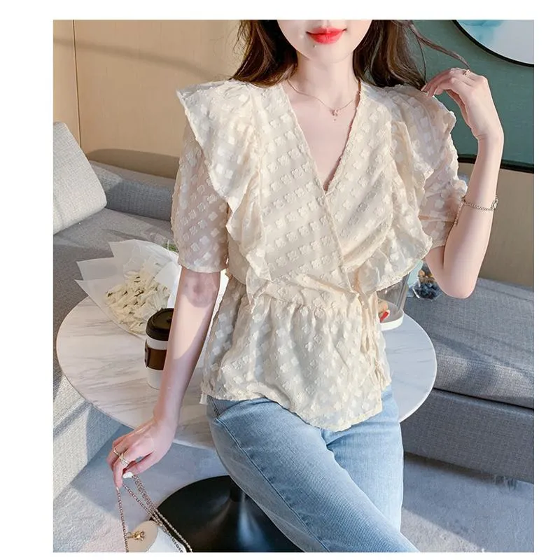 Lace Socialite Chiffon Korean Style Blouse