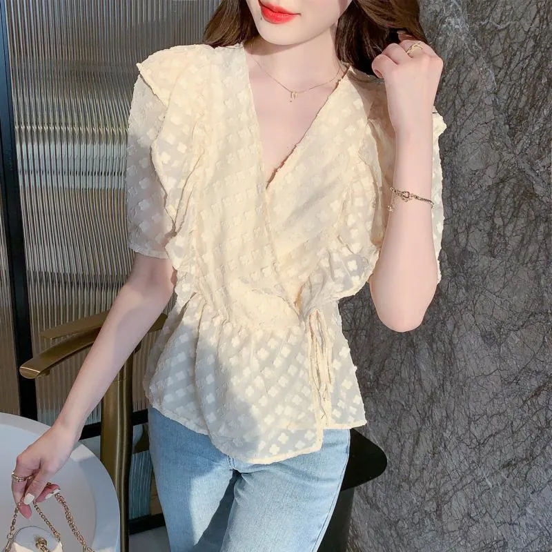 Lace Socialite Chiffon Korean Style Blouse