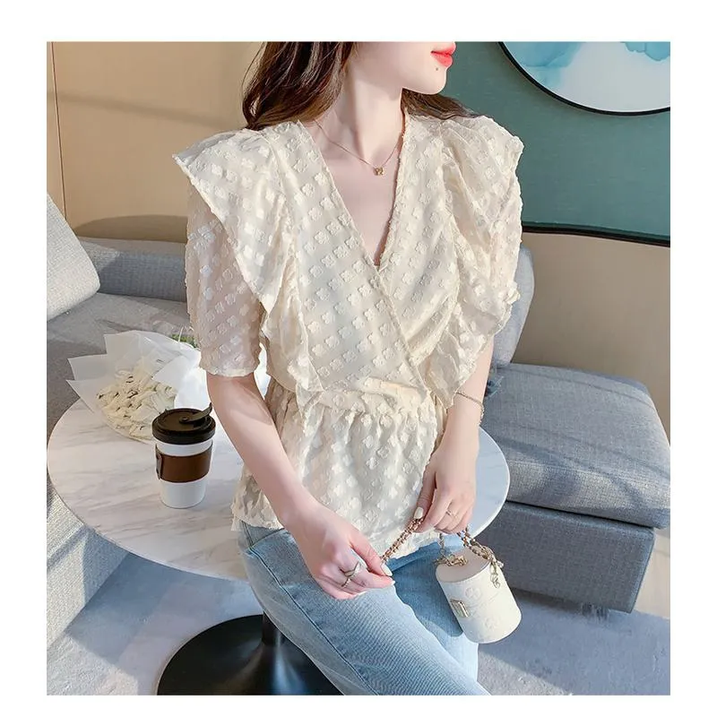 Lace Socialite Chiffon Korean Style Blouse