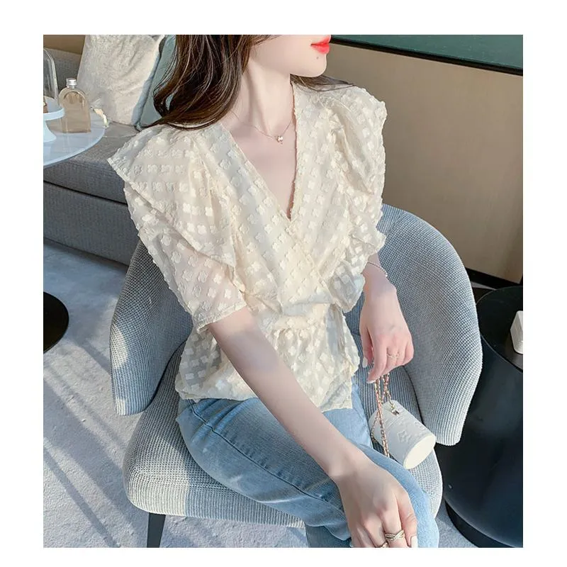 Lace Socialite Chiffon Korean Style Blouse