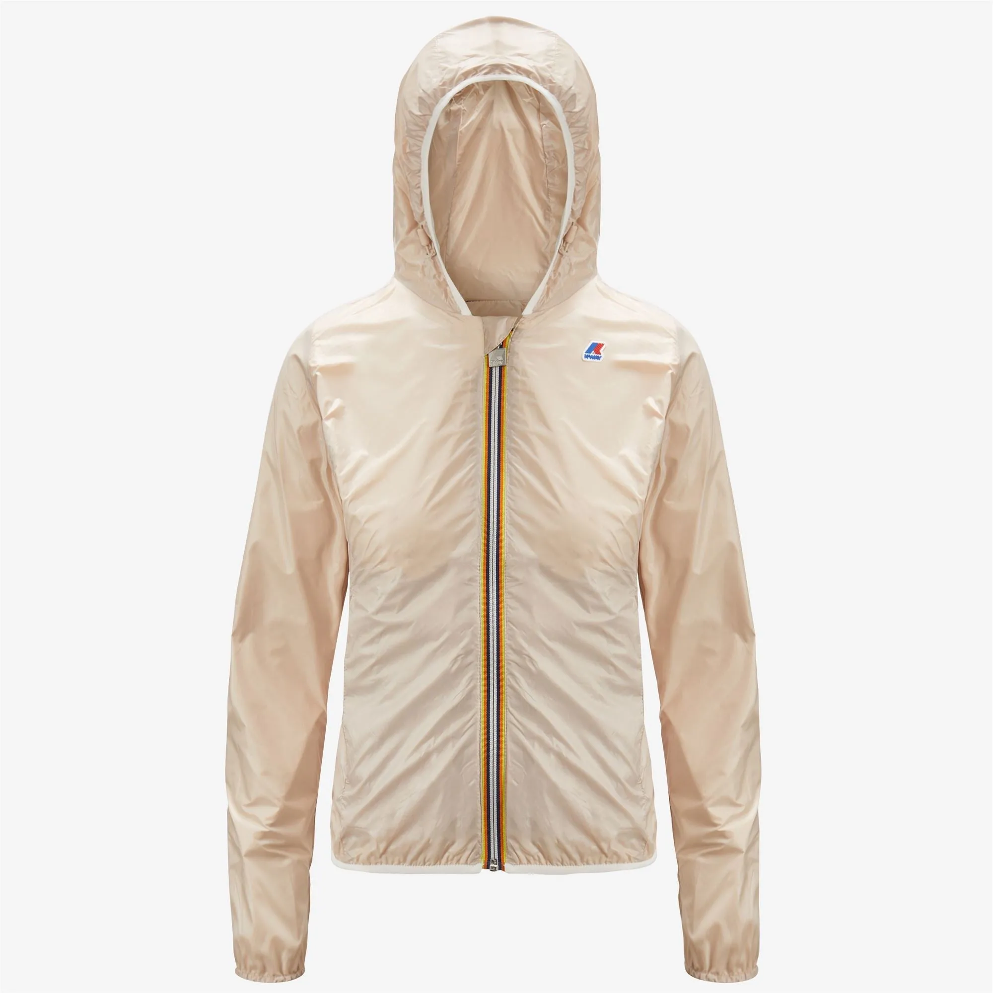 Lily Plus Double - Reversible Waterproof Full Zip Windbreaker in White-Beige