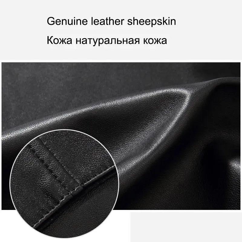 Luxury Man Genuine Sheepskin Leather Jacket Brand Dusen Klein Men Slim Designer Spring Leather Coats Black/Brown 14B0109