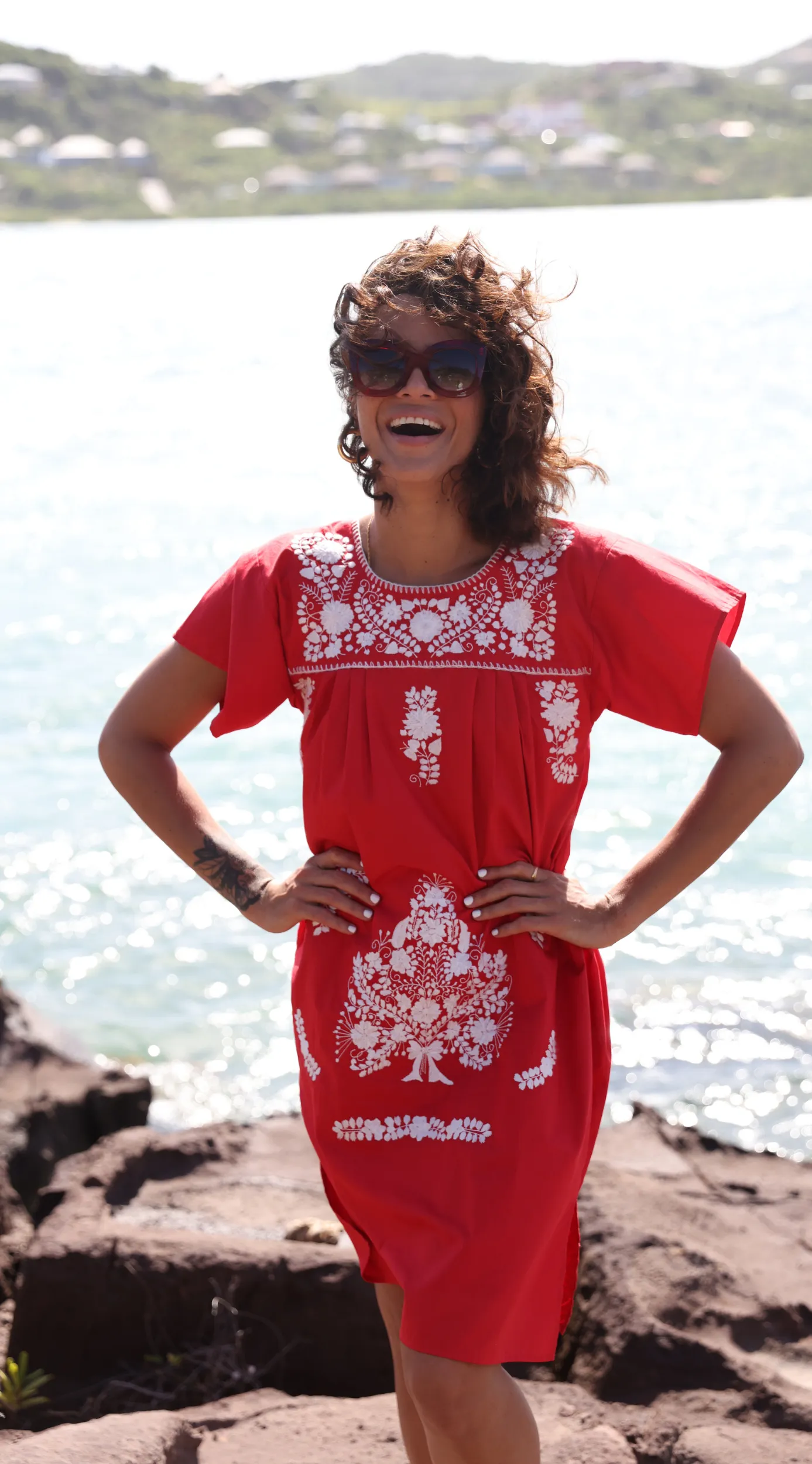 Margarita Kaftan Dress | Red