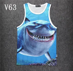 Men's Mesh Shark 3D Tank Top