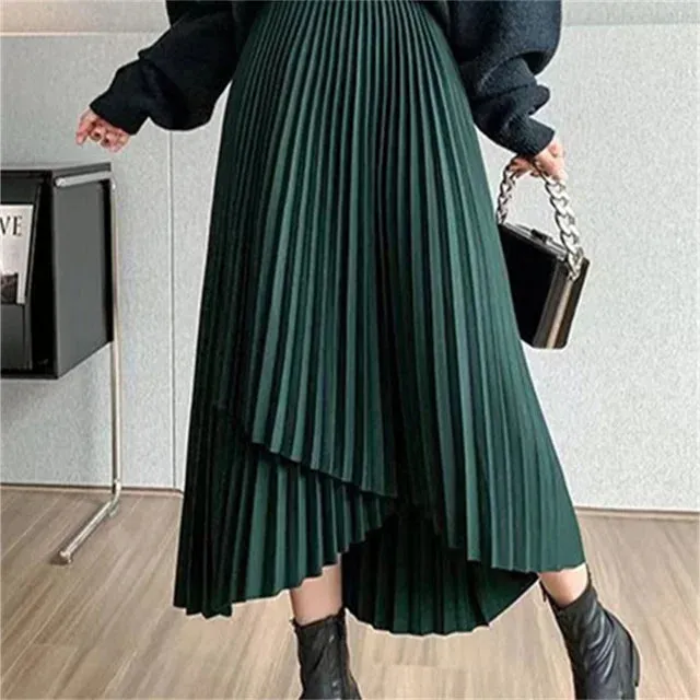 Mesh Floral Skirt For Women 2023 Autumn Winter Lace Flocking Big Swing Elastic High Waisted Fashion Elegant Mujer Party A-Line