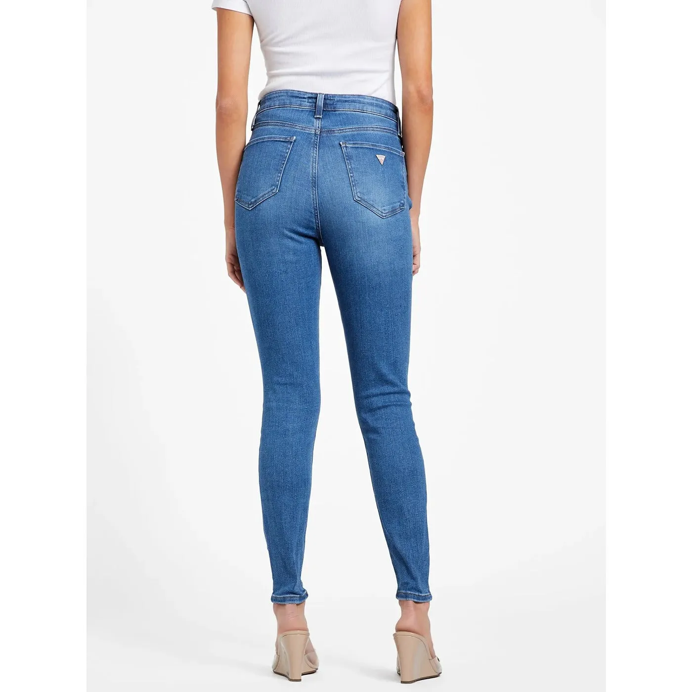 Mid Blue High Rise Skinny Jeans