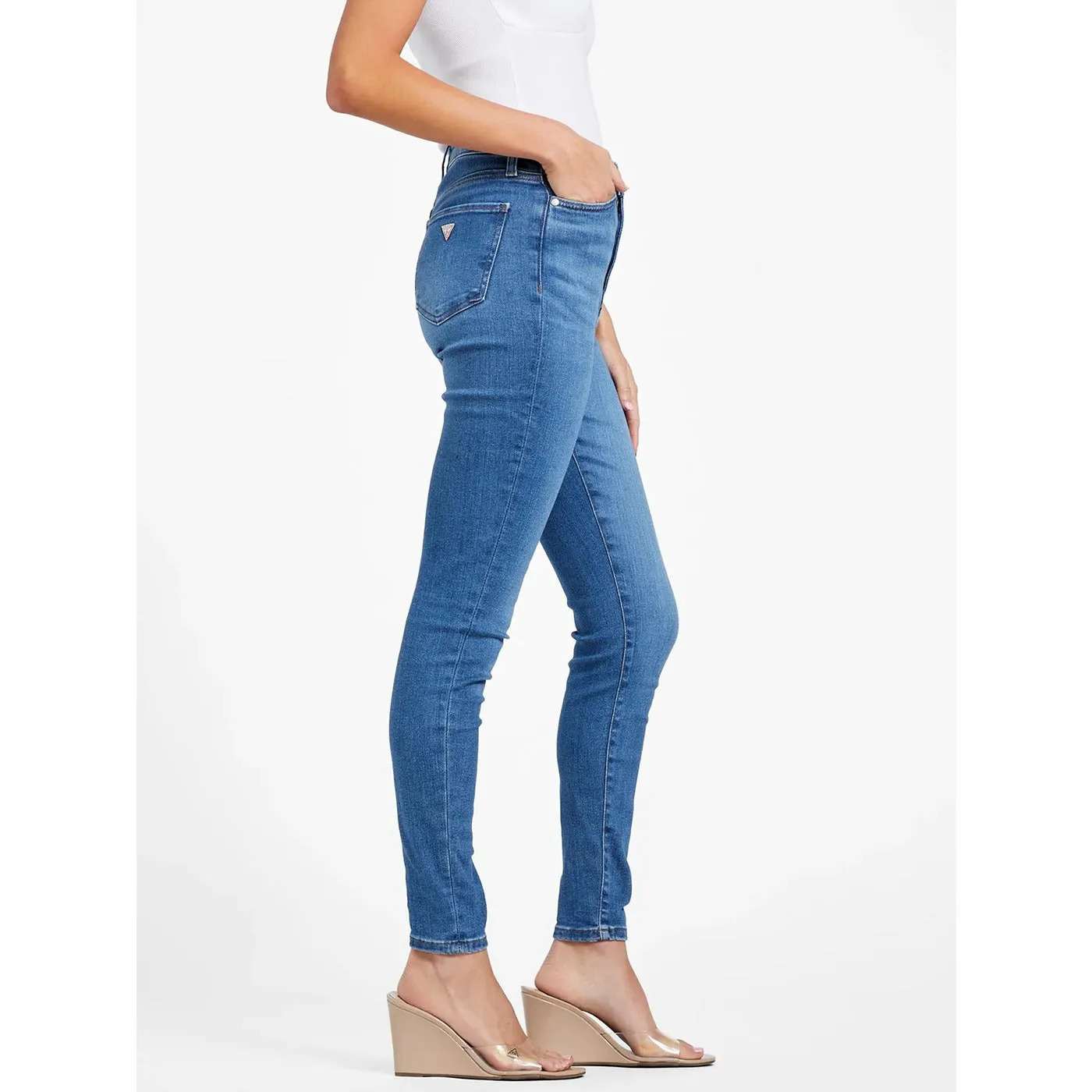 Mid Blue High Rise Skinny Jeans