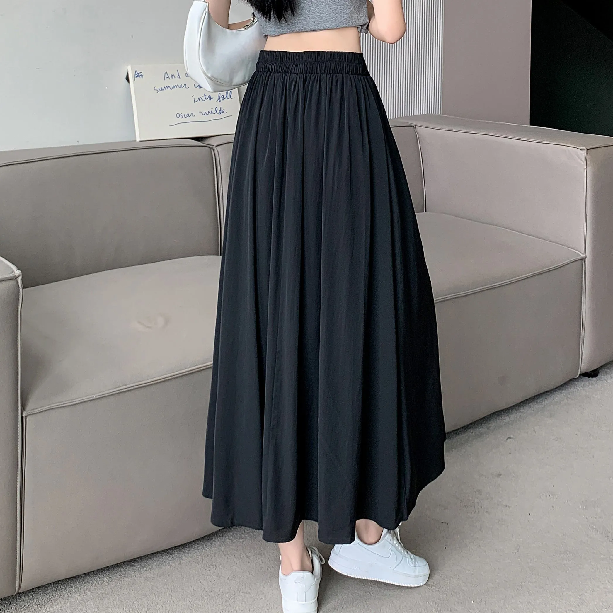 Midi Loose Fit High-Waisted Simplicity Skirt