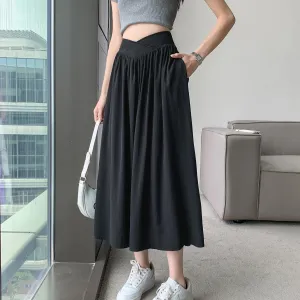 Midi Loose Fit High-Waisted Simplicity Skirt