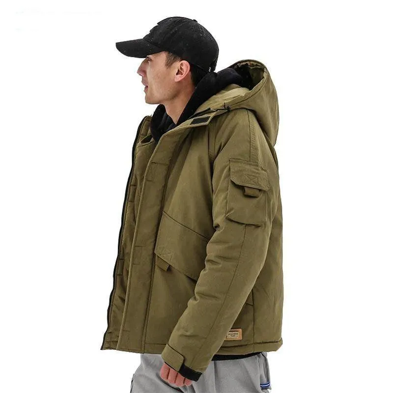 Monochrome Hooded Pocket Parka